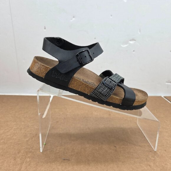 Birki's By birkenstock Womens EU 37 Lillie Black Plaid Ankle Strap Sandals - Picture 1 of 9